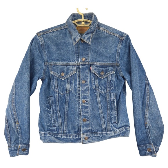 Levi's Denim‎ Trucker Jacket Vintage Style Classic Jean Jacket Size 40R Made USA - Picture 1 of 6